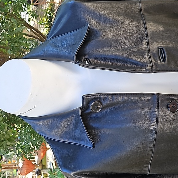 Men's ANDREW MARC Additions Saks Fifth Ave Black Leather lined Jacket Coat M - Picture 2 of 16